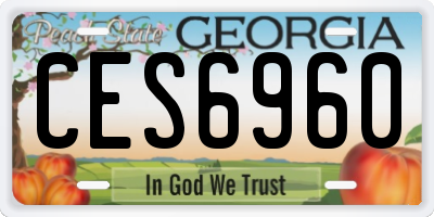 GA license plate CES6960