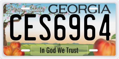 GA license plate CES6964