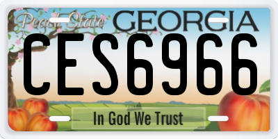 GA license plate CES6966