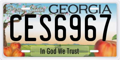 GA license plate CES6967