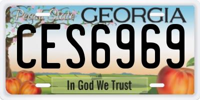 GA license plate CES6969