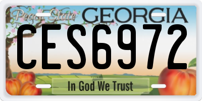 GA license plate CES6972
