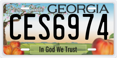 GA license plate CES6974