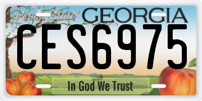 GA license plate CES6975
