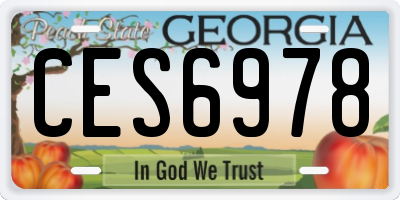 GA license plate CES6978