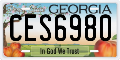 GA license plate CES6980