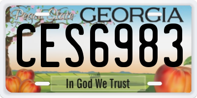 GA license plate CES6983
