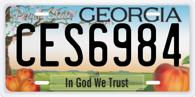 GA license plate CES6984