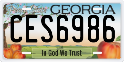 GA license plate CES6986