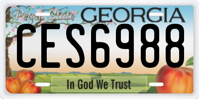 GA license plate CES6988