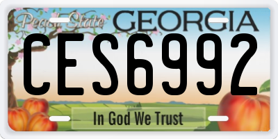 GA license plate CES6992