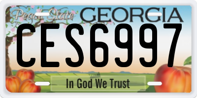 GA license plate CES6997