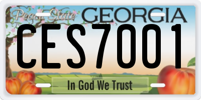 GA license plate CES7001