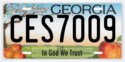 GA license plate CES7009