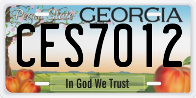 GA license plate CES7012