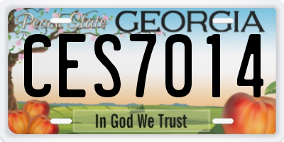 GA license plate CES7014