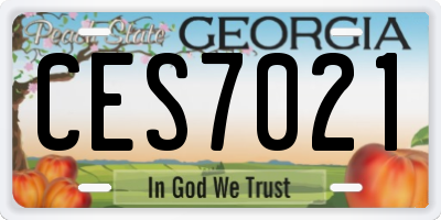 GA license plate CES7021
