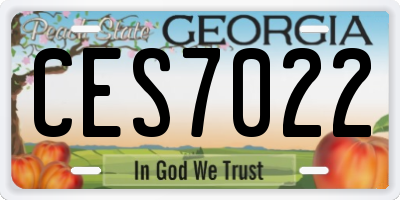 GA license plate CES7022