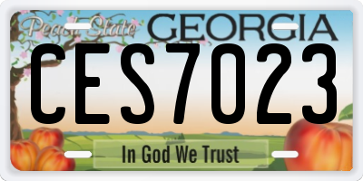 GA license plate CES7023