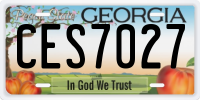 GA license plate CES7027