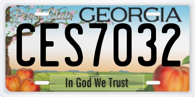 GA license plate CES7032