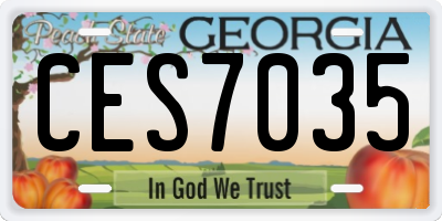 GA license plate CES7035