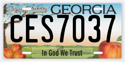GA license plate CES7037