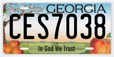 GA license plate CES7038