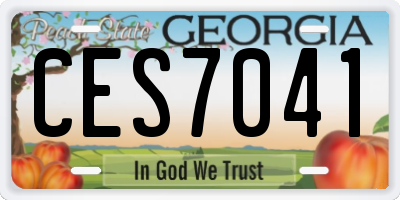 GA license plate CES7041