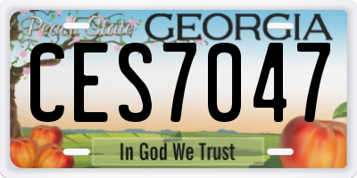 GA license plate CES7047