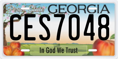 GA license plate CES7048