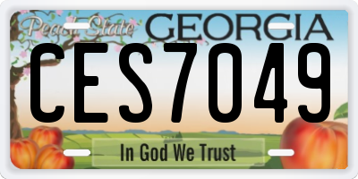 GA license plate CES7049