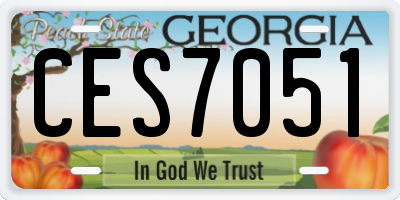 GA license plate CES7051