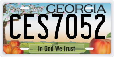 GA license plate CES7052