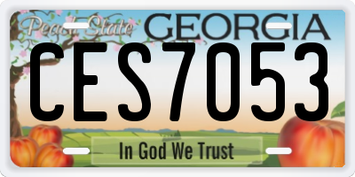 GA license plate CES7053