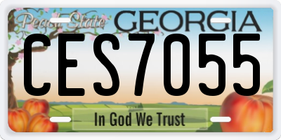 GA license plate CES7055