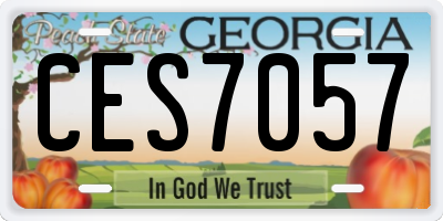 GA license plate CES7057