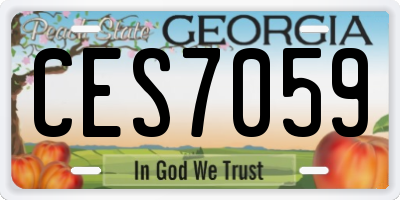 GA license plate CES7059