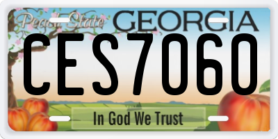 GA license plate CES7060