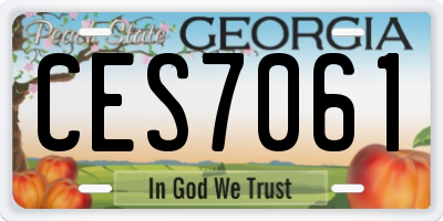 GA license plate CES7061