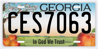 GA license plate CES7063
