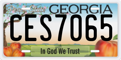 GA license plate CES7065