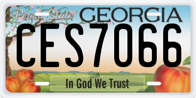 GA license plate CES7066