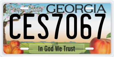 GA license plate CES7067