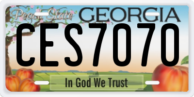 GA license plate CES7070