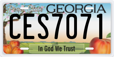 GA license plate CES7071