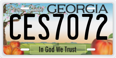 GA license plate CES7072