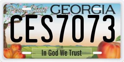 GA license plate CES7073