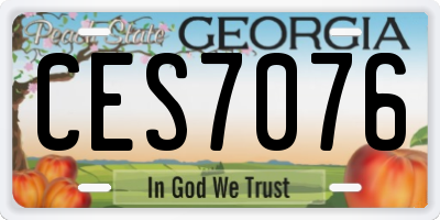 GA license plate CES7076