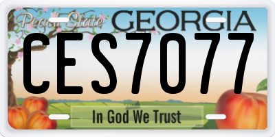 GA license plate CES7077